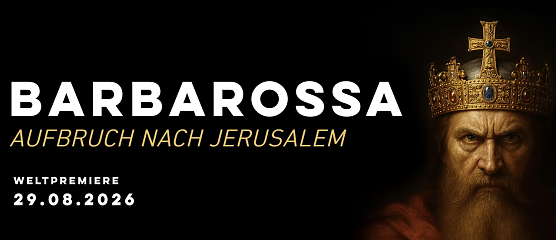 Manches ist noch mit der hei&szlig;en Nadel gestrickt - Bilder in Kost&uuml;mierung und voller Montur konnte man bisher nicht machen, f&uuml;r den Webauftritt hat man deswegen auch auf KI generierte Bilder zur&uuml;ckgegriffen. Doch die sollen ersetzt werden, sobald es m&ouml;glich ist. (Foto: Website der Barbarossa-Music-Show)