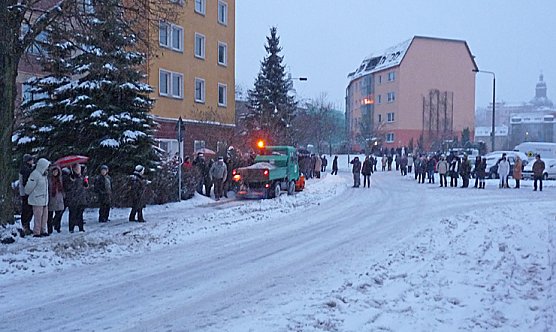 Räumfahrzeug beim Turmblasen (Foto: Karl-Heinz Herrmann) Räumfahrzeug beim Turmblasen (Foto: Karl-Heinz Herrmann)
