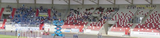 Bild: Blick auf die Wacker-Fans mit Statement f&uuml;r Nordhausen