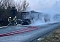 Bus bei Artern in Vollbrand