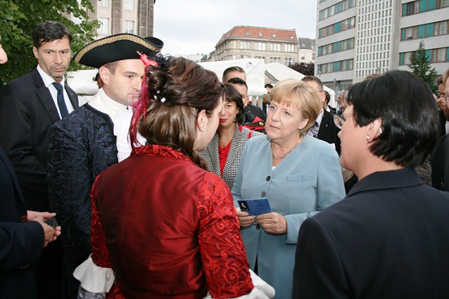 Bild: Plauderei mit der Kanzlerin