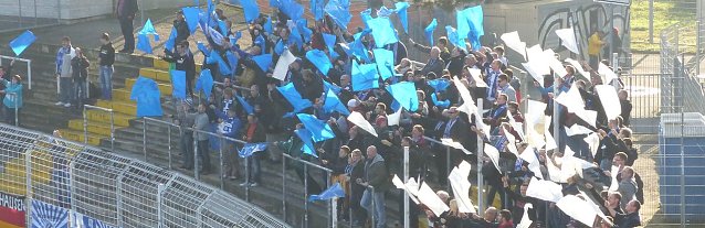 Bild: Choreographie der Nordh&auml;user Fans