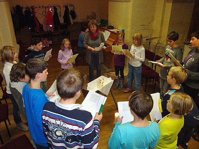 Bild: Krippenspielprobe in der Unterkirche Bad Frankenhausen