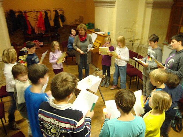 Bild: Krippenspielprobe in der Unterkirche Bad Frankenhausen