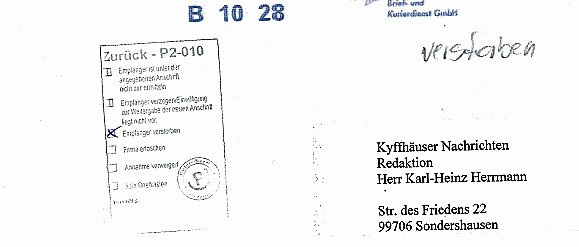 Bild: Ihre Post in guten H&auml;nden!