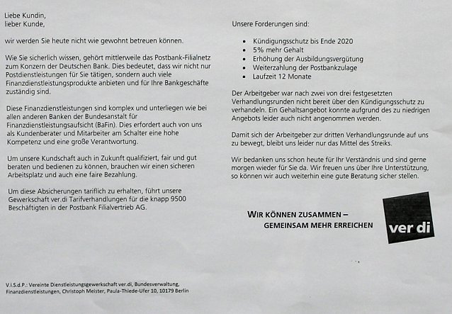 Bild: Heute wird gestreikt