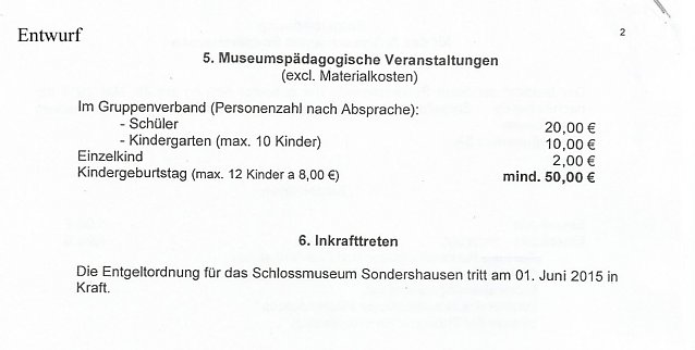 Bild: Geb&uuml;hren Schlossmuseum