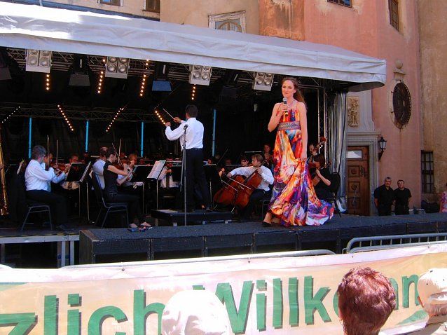 Bild: Das Loh-Orchester Sondershausen beim Residenzfest 2014 im Schlosshof Sondershausen