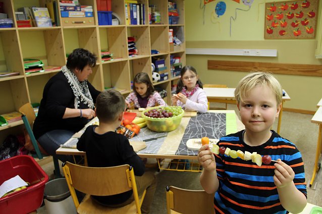 Bild: Projekttag an der Grundschule zum gesunden Fr&uuml;hst&uuml;ck
