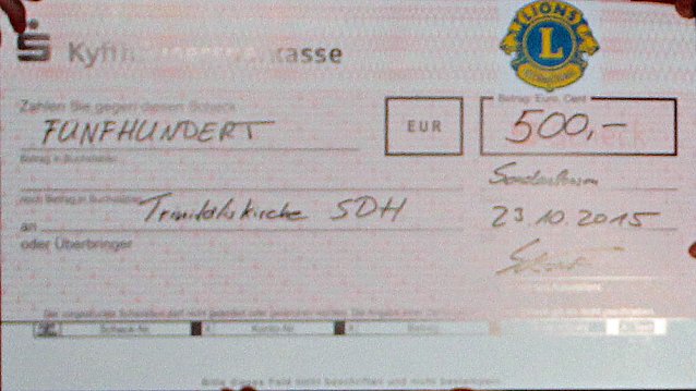 Bild: Spende f&uuml;r Trintatiskirche