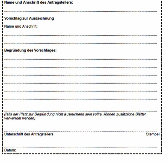 Bild: Vorschl&auml;ge f&uuml;r Auszeichnungen