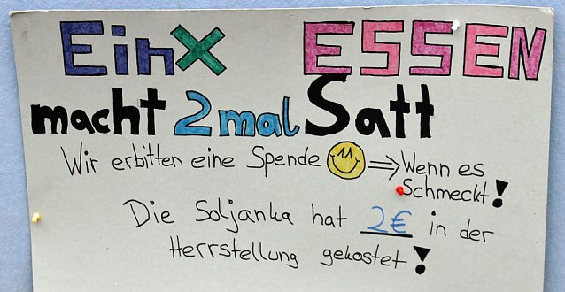 Bild: Einmal Essen macht zweimal satt