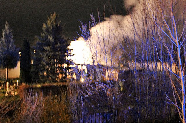 Bild: Laubenbrand an der Panzerstrasse