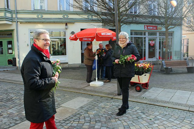 Bild: Blumengr&uuml;&szlig;e von den Parteien