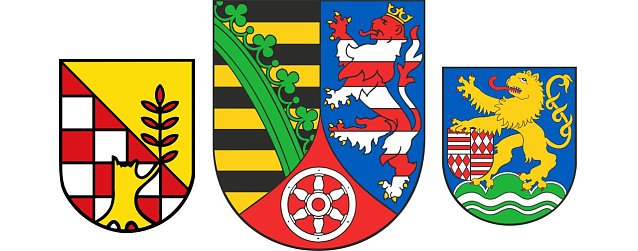 Bild: Wappen von Nordhausen, S&ouml;mmerda und dem Kyffh&auml;userkreis
