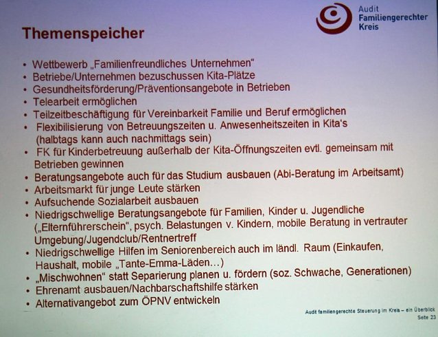 Bild: Erste Regionalkonferenz zu Familien