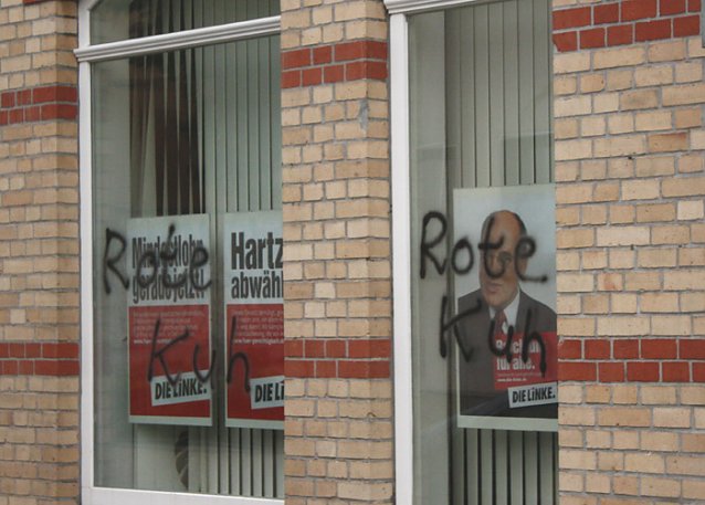 Bild: Schmierei an B&uuml;ro