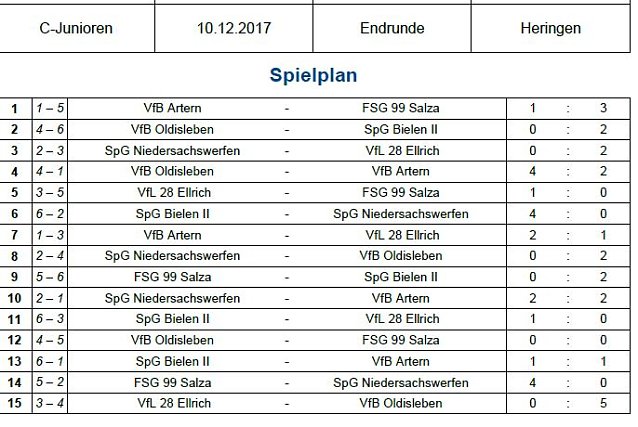 Bild: C-Junioren ermittelten Hallenmeister
