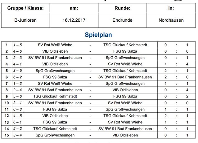 Bild: VfB Oldisleben Hallenkreismeister der B-Junioren