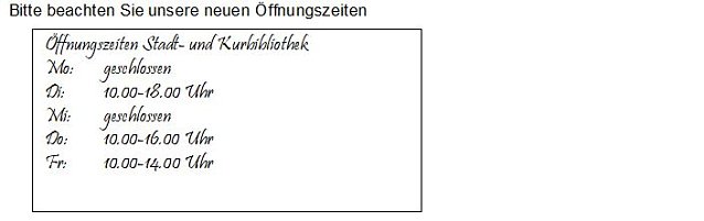 Bild: Fundgrube Stadt- und Kurbibliothek