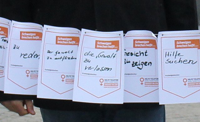 Bild: Zeichen gegen h&auml;usliche Gewalt