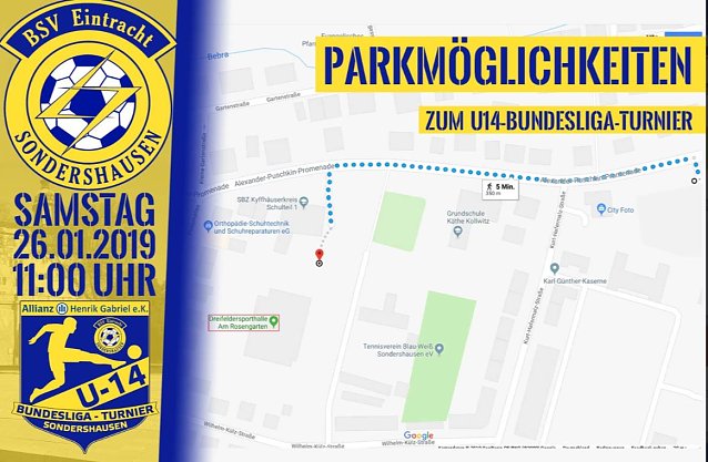 Bild: Parken zum U-14-Bundesliga-Turnier
