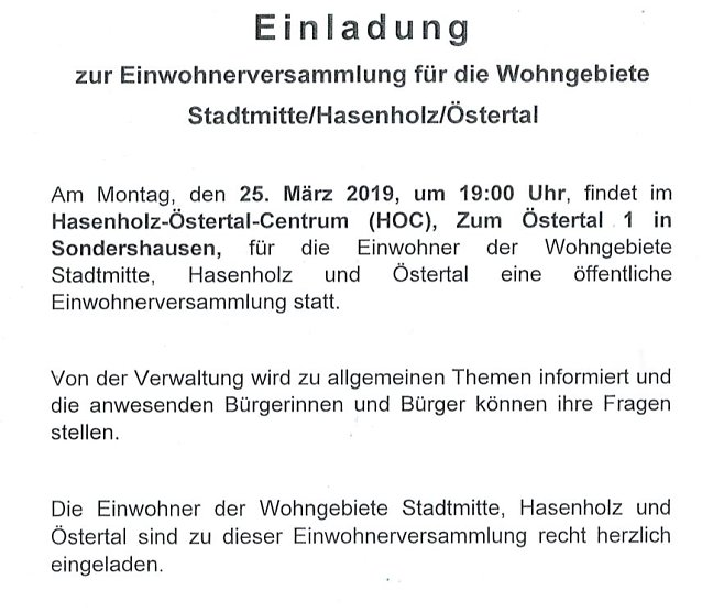 Bild: Briefwahl und Einwohnerversammlung