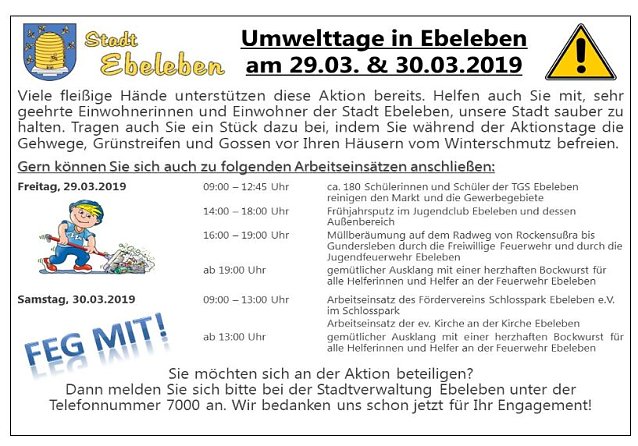 Bild: Umwelttage in Ebeleben
