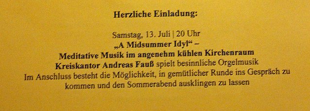 Bild: Trinitatis klingt VII erfrischend