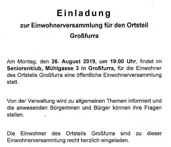 Bild: Einwohnerversammlung und Kindersachenb&ouml;rse