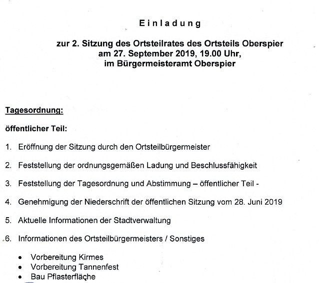 Bild: Hauptausschuss, Einwohnerversammlung und mehr
