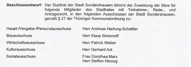 Bild: Personelles aus dem Stadtrat