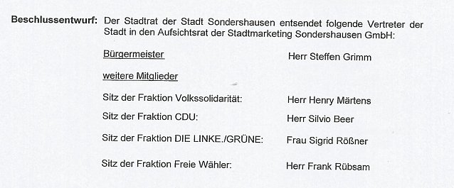Bild: Personelles aus dem Stadtrat