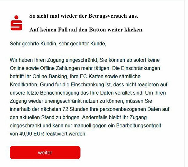 Bild: Betrugs- und Phishingmails im Umlauf