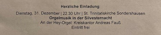 Bild: Adventliches Singen in Sondershausen