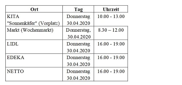 Bild: Maskenverteilung in der Stadt Greu&szlig;en