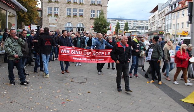 Bild: Protestzug in Nordhausen am vergangenen Montag