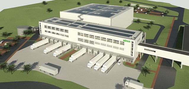 Bild: Modell des neuen WAGO Zentrallagers in Sondershausen
