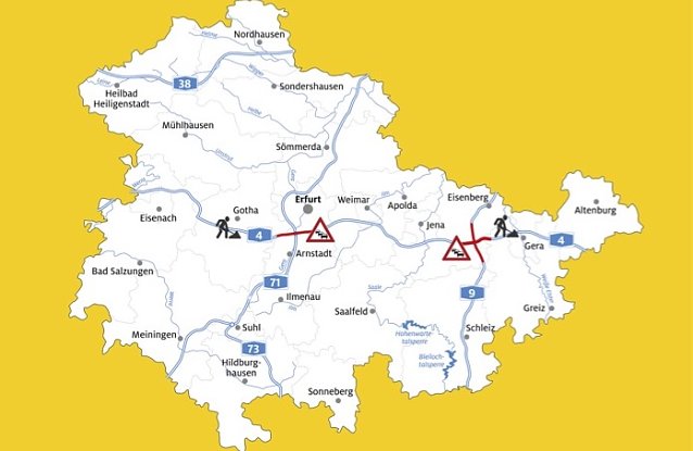 Bild: Stauprognose des ADAC zu Weihnachten f&uuml;r Th&uuml;ringen 