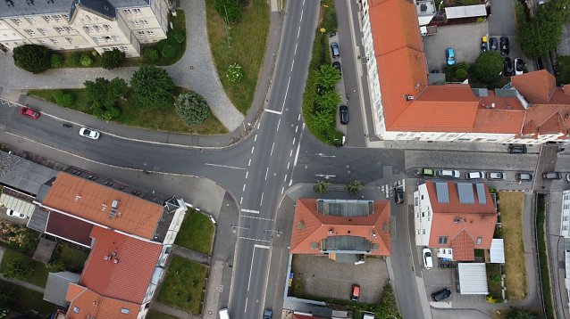 Bild: Luftaufnahme zum geplanten Kreisverkehr in Sondershausen