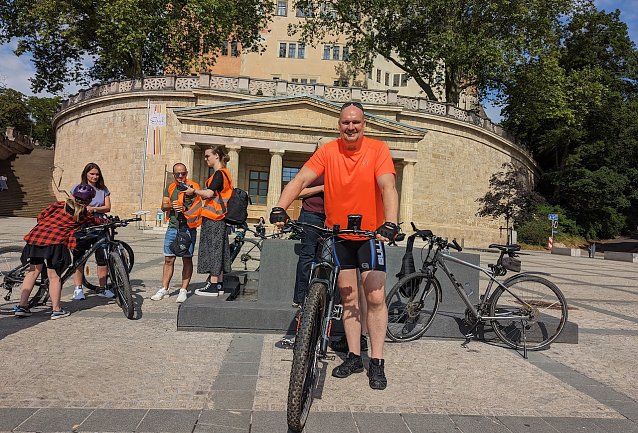 Bild: B&uuml;rgermeister der Stadt Sondershausen Steffen Grimm beim Aktionstag "Sondershausen rollt"
