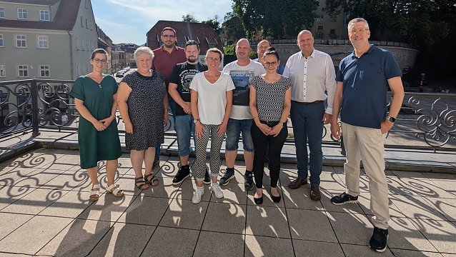 Bild: (v.l.n.r.): Jacqueline Lange, Doreen Friedrichs, Martin Kreyer, Christoph, Michael G&ouml;rg, Michaela Aquillon, Markus G&ouml;rbing, Andreas Fritsch, Daniela Kahlenberg-Wolter, Steffen Grimm und Andreas K&uuml;hn.