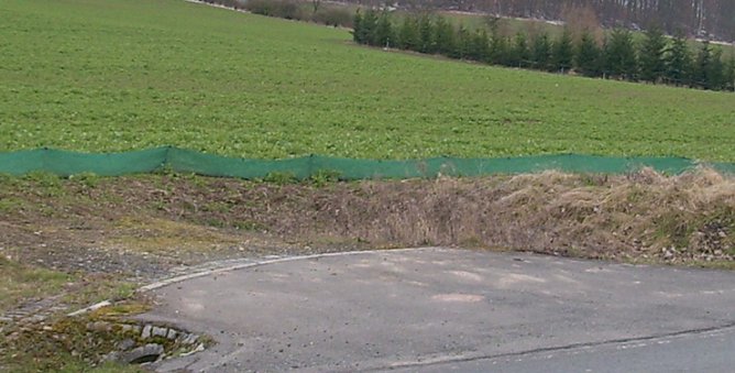Kr&ouml;tenzaun an der B4 (Foto: Karl-Heinz Herrmann)