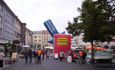Aufsteller Kommunalverfassung (Foto: Mehr Demokratie in Th&uuml;ringer Kommunen)