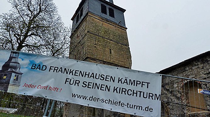 Erste Sicherungsma&szlig;nahmen am Schiefen (Foto: Stadt Bad Frankenhausen)