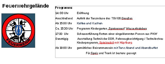 Erstmals Tore geöffnet (Foto: FFW Wasserthaleben) Erstmals Tore geöffnet (Foto: FFW Wasserthaleben)