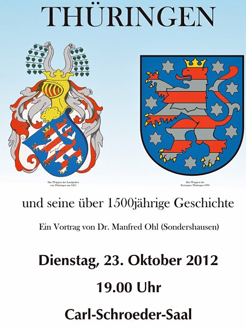 Thüringen und seine 1500 jährige Geschichte (Foto: Stadt Sondershausen) Thüringen und seine 1500 jährige Geschichte (Foto: Stadt Sondershausen)