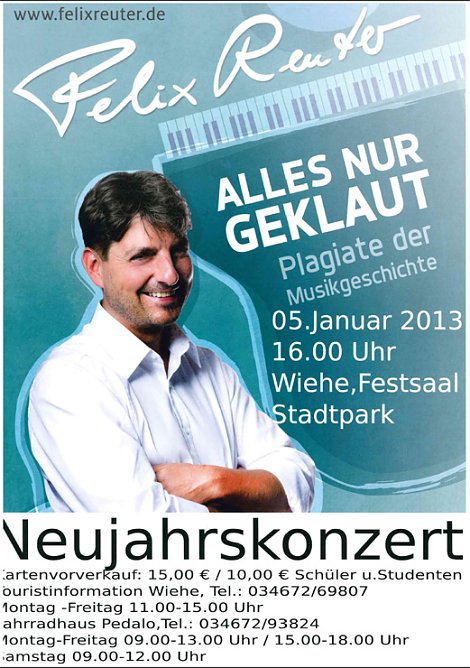 "Alles nur geklaut - Plagiate der Musikgeschichte" (Foto: Stadt Wiehe) "Alles nur geklaut - Plagiate der Musikgeschichte" (Foto: Stadt Wiehe)