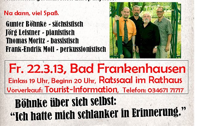 Günther Böhnke zu Gast (Foto: Stadt Bad Frankenhausen) Günther Böhnke zu Gast (Foto: Stadt Bad Frankenhausen)