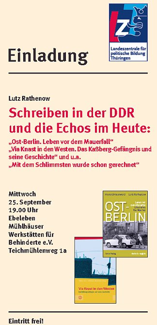 Vorschau Werkstattlesung (Foto: Stadt Ebeleben)